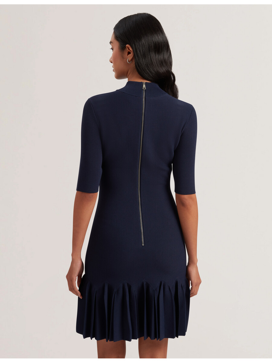 canddy - plisseret bodycon minikjole i strik