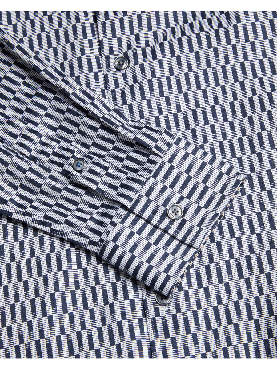 frestin - slim-fit skjorte med lange ærmer og geometrisk mønster