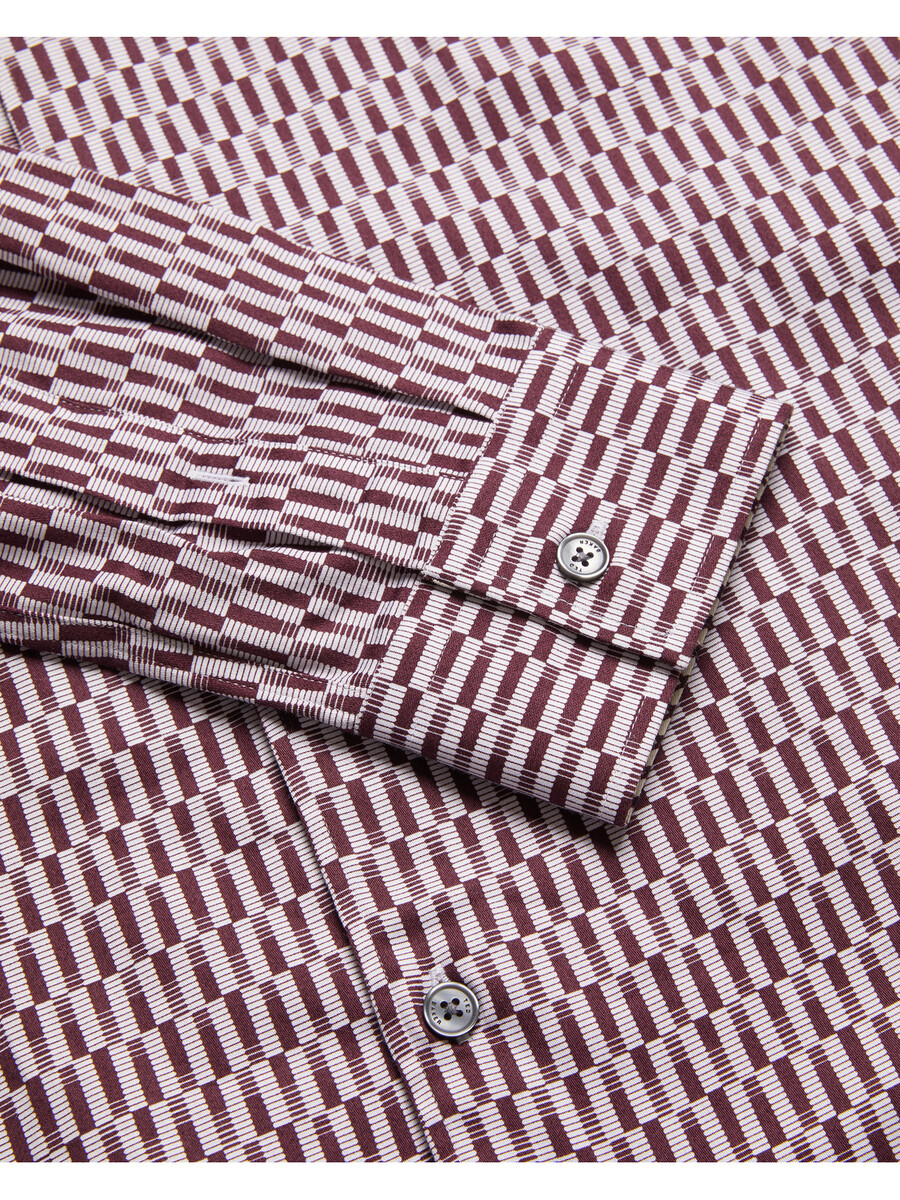 frestin - slim-fit skjorte med lange ærmer og geometrisk mønster