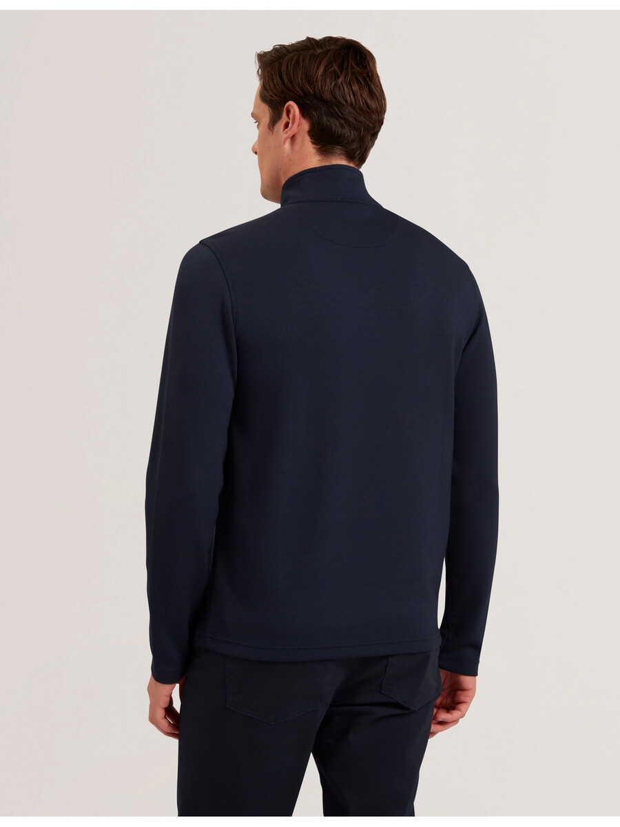 simonea - tekstureret panel halv lynlås modal sweatshirt