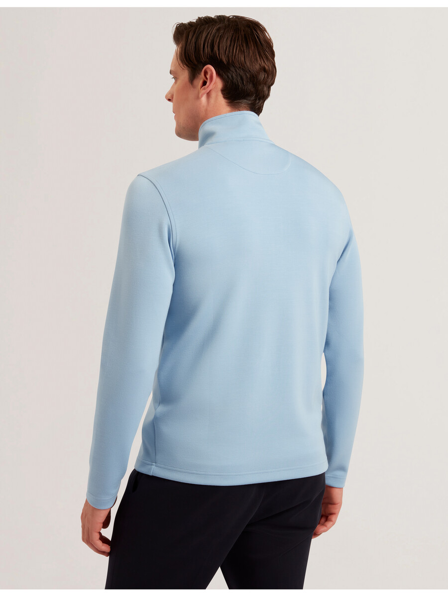 simonea - tekstureret panel halv lynlås modal sweatshirt