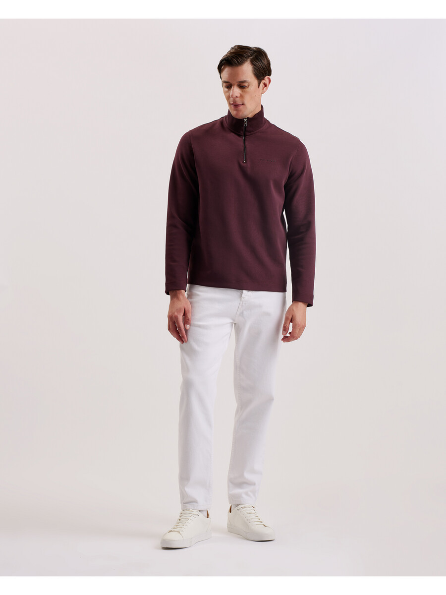 actos - sweatshirt med logo og halv lynlås i bomuldsblanding
