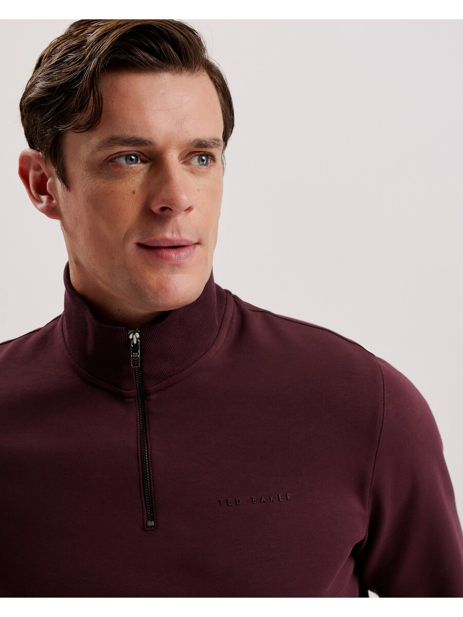 actos - sweatshirt med logo og halv lynlås i bomuldsblanding