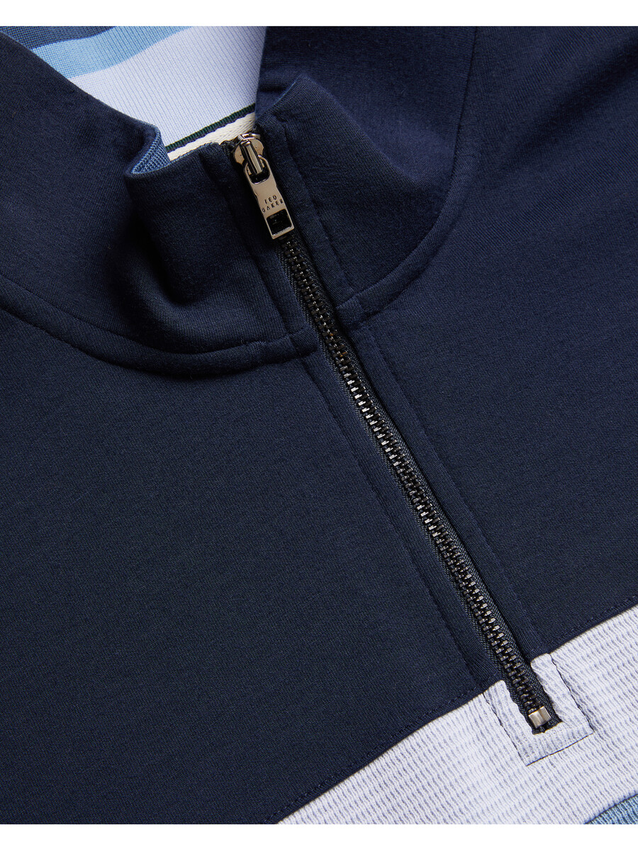 longman - ombre stribet sweatshirt med halv lynlås
