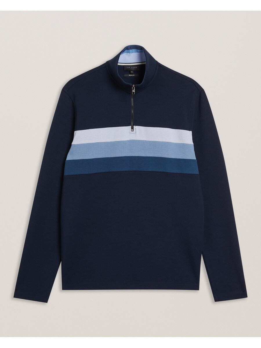 longman - ombre stribet sweatshirt med halv lynlås