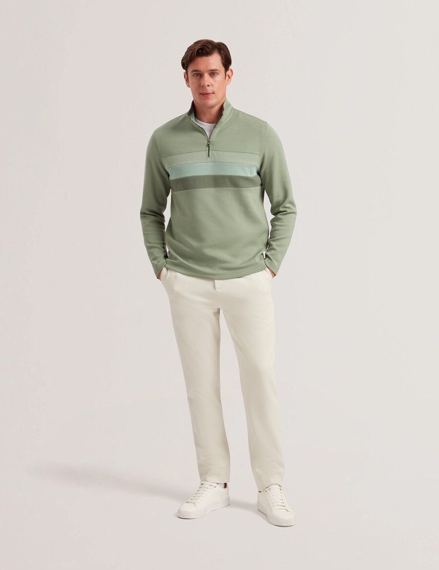 longman - ombre stribet sweatshirt med halv lynlås