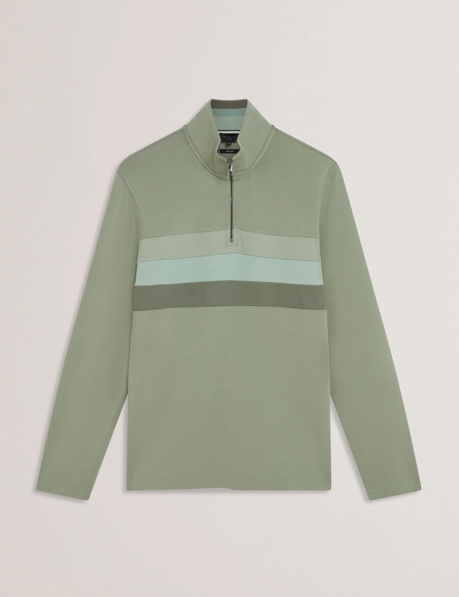 longman - ombre stribet sweatshirt med halv lynlås