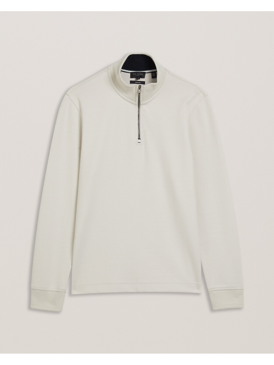 pryor - sweatshirt med halv lynlås og tragtudskæring