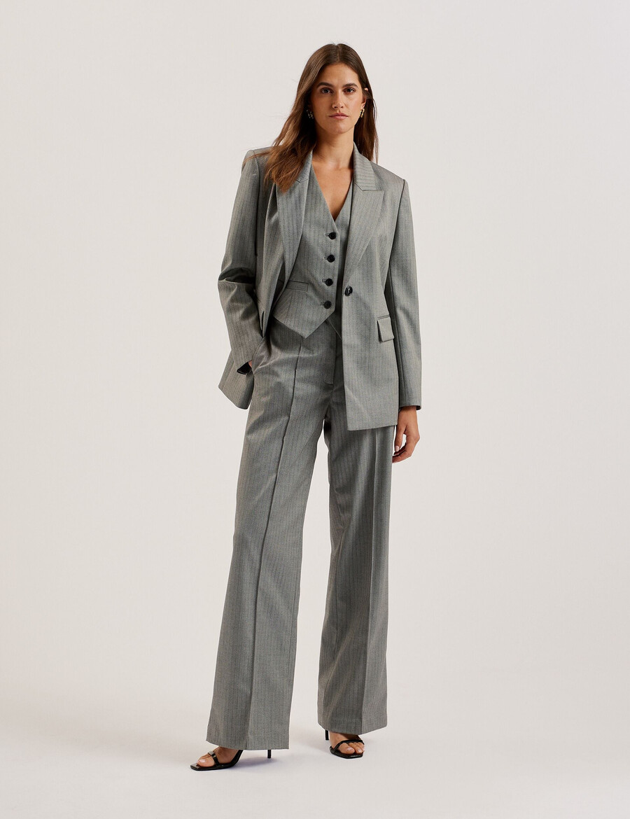 koa - oversized sildebensmønstret enkeltradet blazer