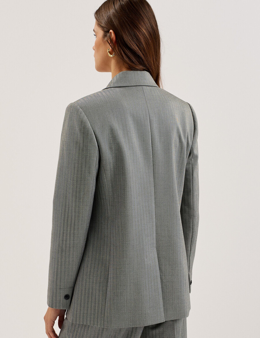 koa - oversized sildebensmønstret enkeltradet blazer
