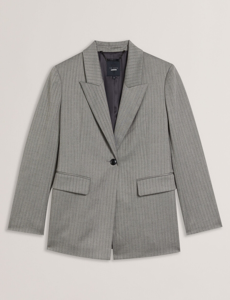 koa - oversized sildebensmønstret enkeltradet blazer