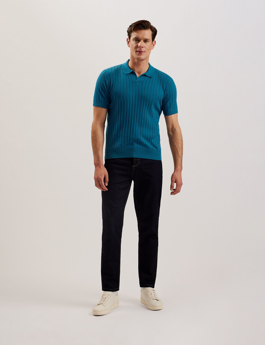 botany - kortærmet polo med åben krave og almindeligt design
