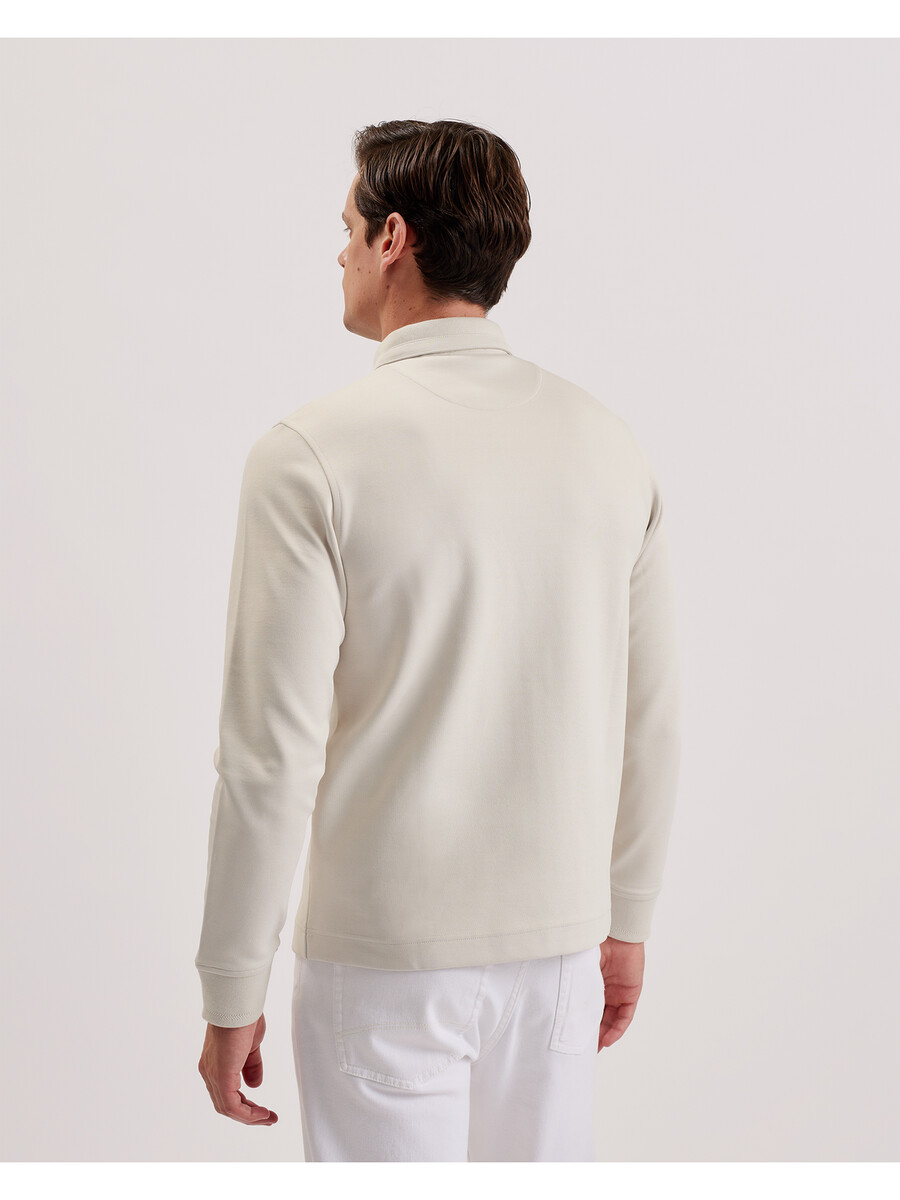 ingmar - langærmet poloshirt med lynlås i bomuldsblanding