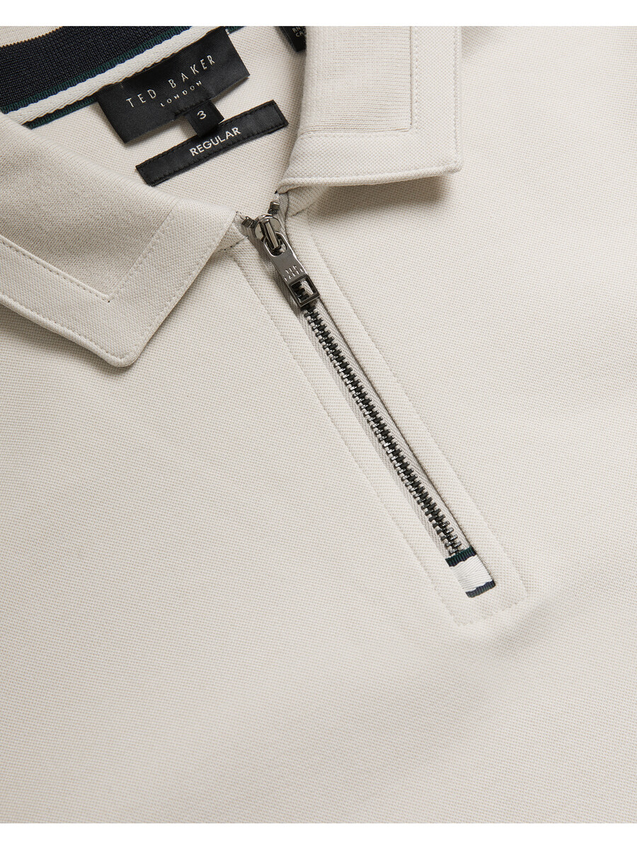 ingmar - langærmet poloshirt med lynlås i bomuldsblanding