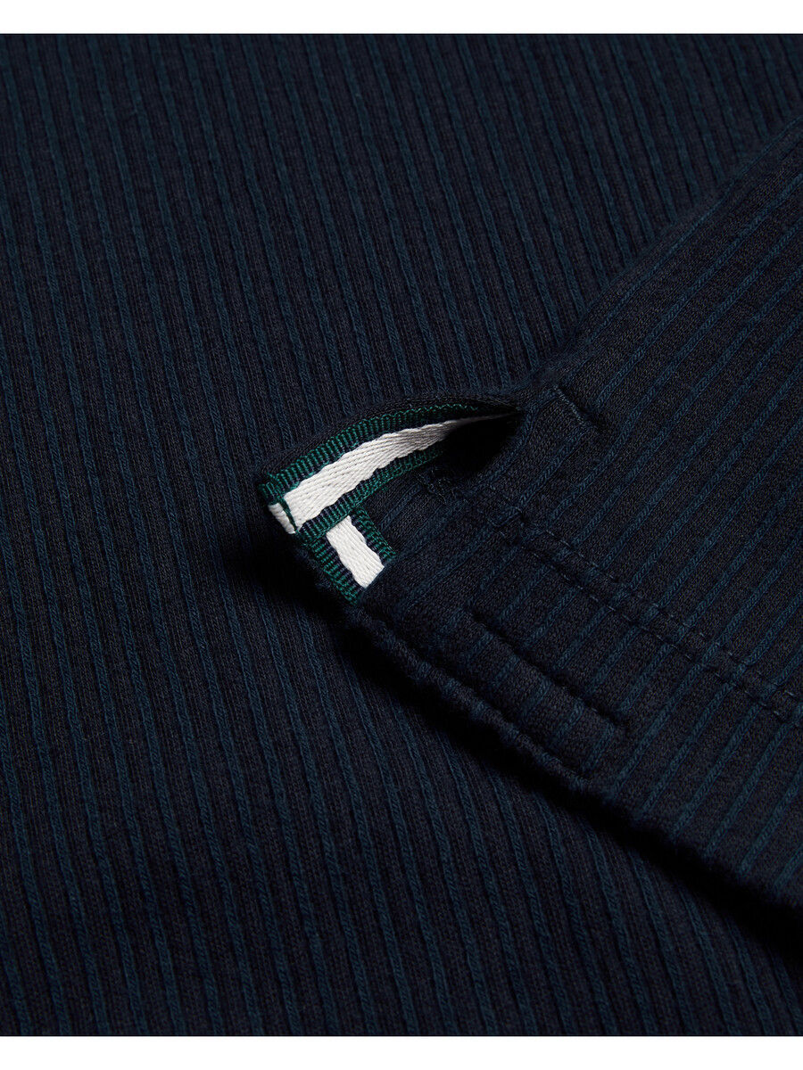 heynes - ribbet bomulds-t-shirt med rund hals