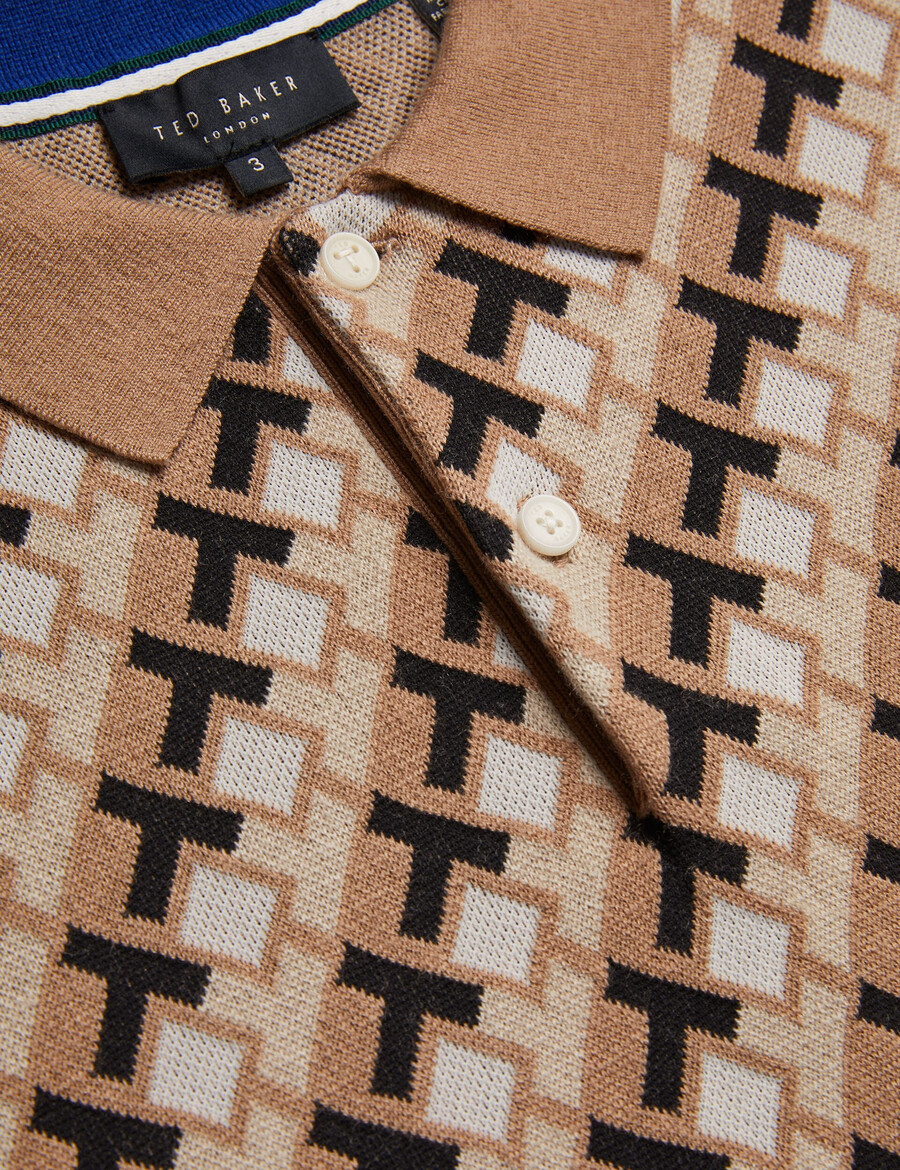 seferry - strikket poloshirt med jacquardmønster og interlocking t-shirt