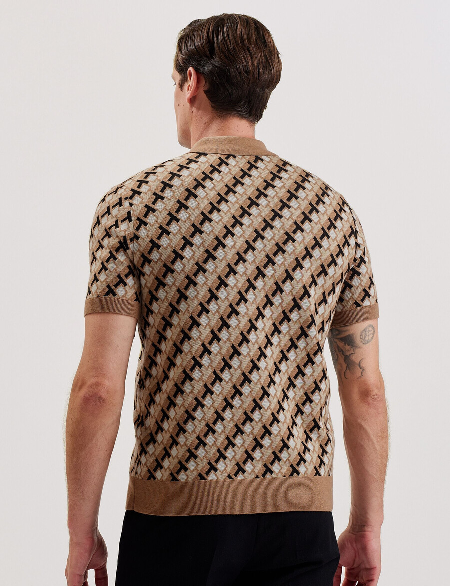 seferry - strikket poloshirt med jacquardmønster og interlocking t-shirt