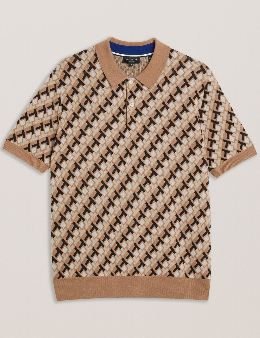 seferry - strikket poloshirt med jacquardmønster og interlocking t-shirt