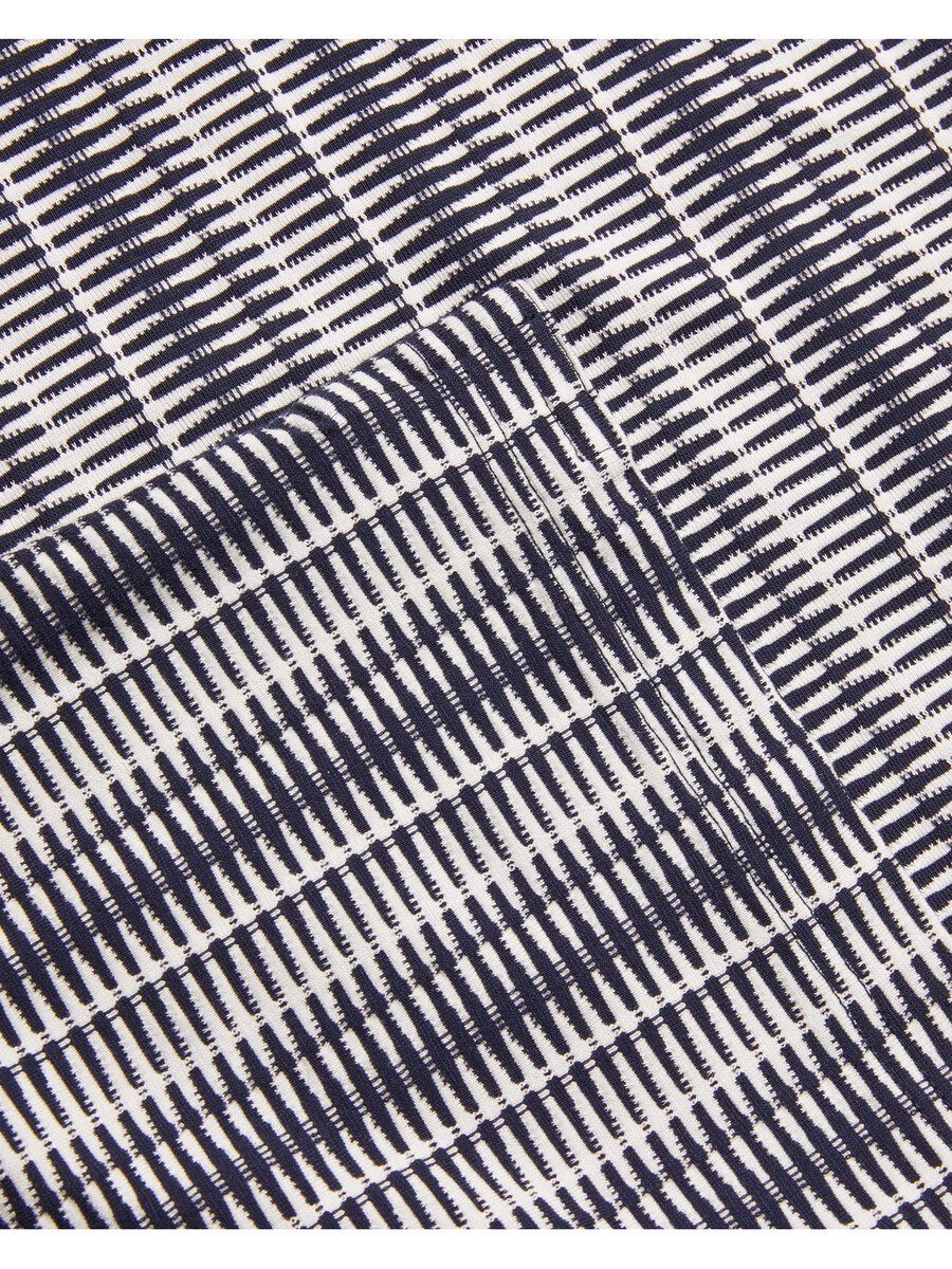 octon - geo-stribet poloshirt med lynlåsudskæring