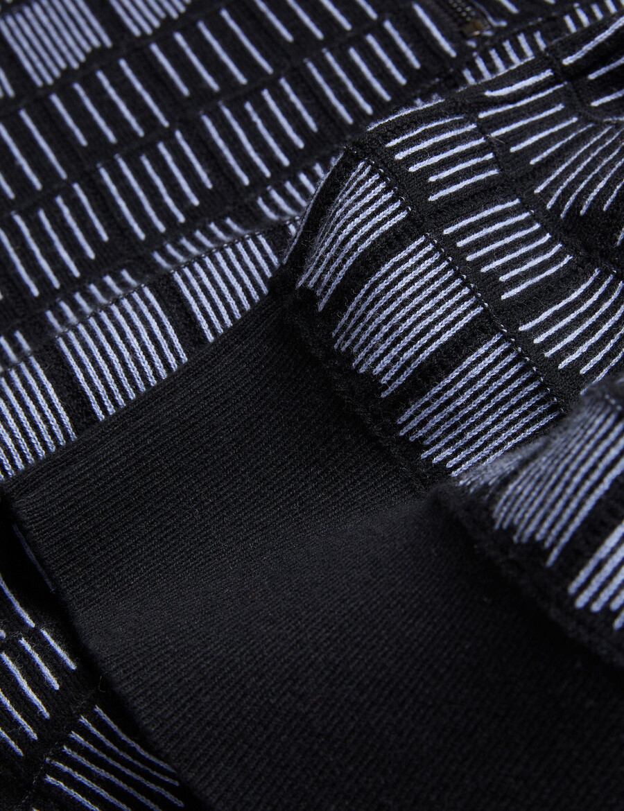 levers - ombre jacquard poloshirt med lynlåsudskæring