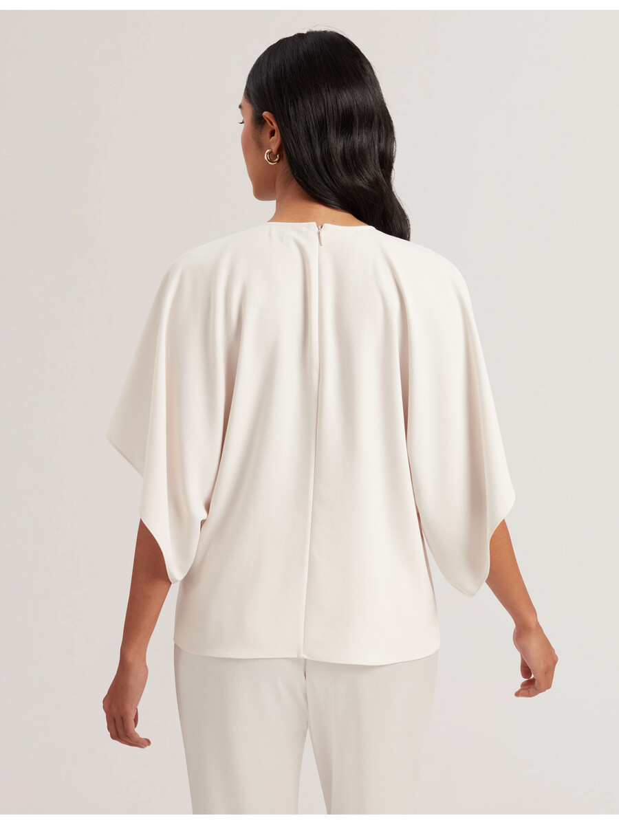 cherika - flagermusebluse med korte ærmer