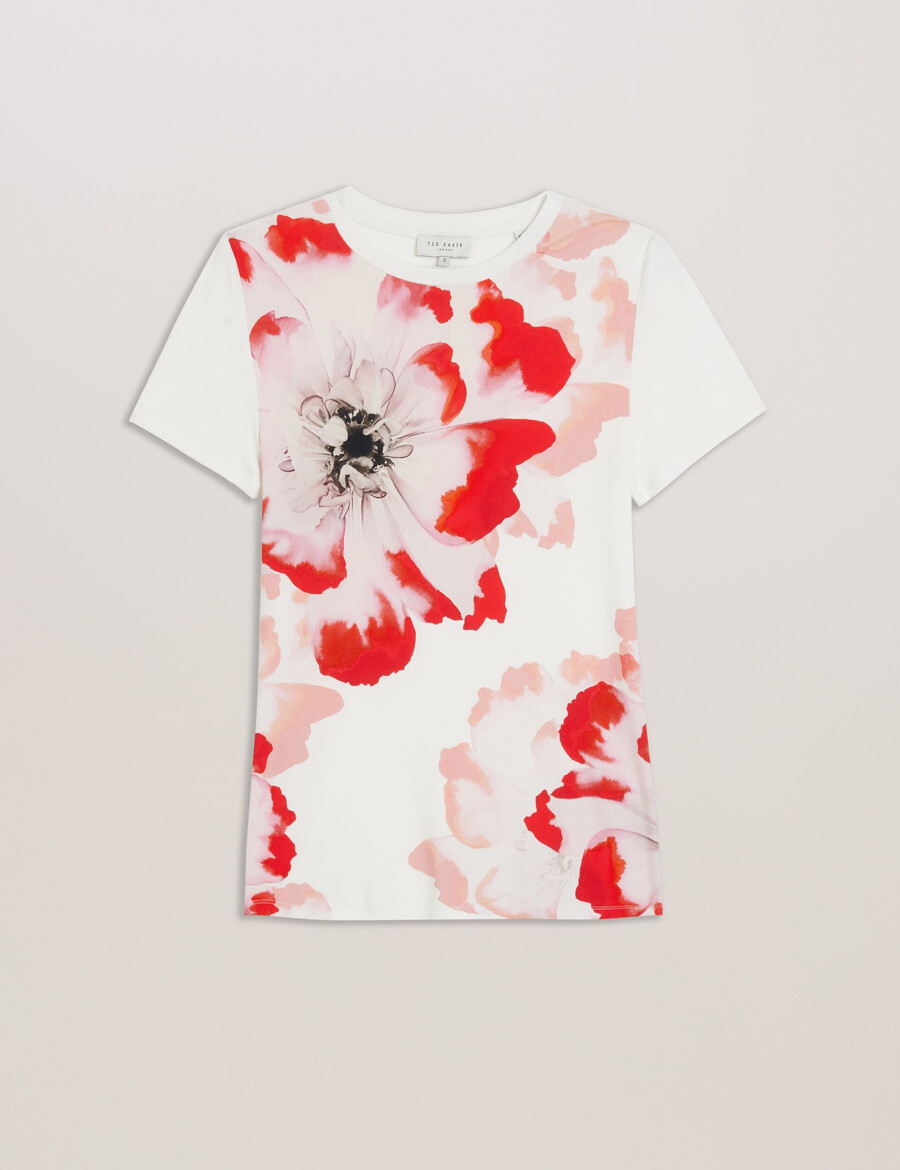 sindhaa - blomsterprintet t-shirt med korte ærmer